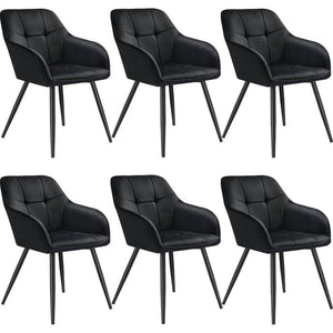 Esszimmerstuhl Marilyn schwarz/schwarz 6er Set
