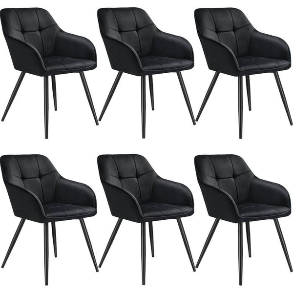 Esszimmerstuhl Marilyn schwarz/schwarz 6er Set