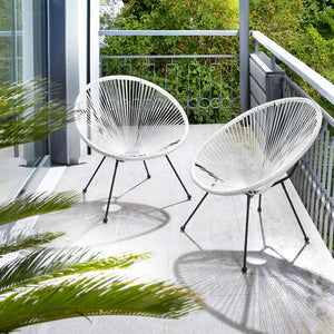 2er Set Gartenstuhl Santana weiss
