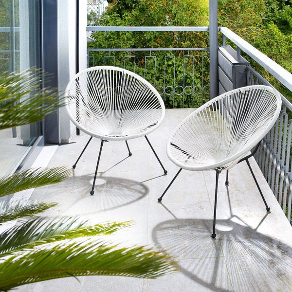 2er Set Gartenstuhl Santana weiss