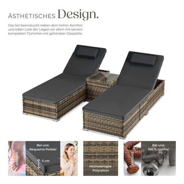 Rattan-Doppelliege Carbonera natur
