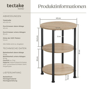 Beistelltisch Colchester Industrial Holz hell, Eiche Sonoma