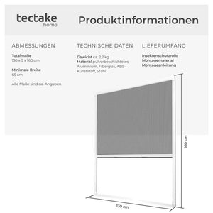 Aluminium Insektenschutzrollo 130 x 160 cm