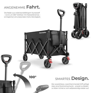 Bollerwagen RollRider faltbar mit Teleskopgriff 150 L schwarz