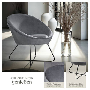 Cocktailsessel Centera Samtoptik anthrazit