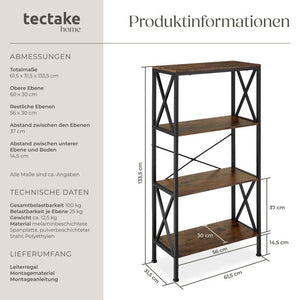 Regal Barry Industrial Holz dunkel, rustikal