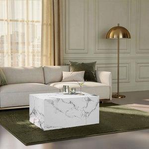 Couchtisch Lasley Marmor Optik weiß 90 x 50 x 40 cm