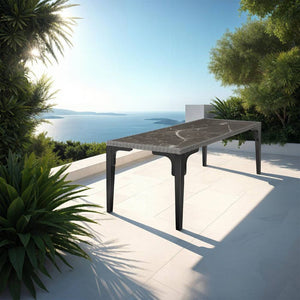 Rattan Tisch Foggia grau