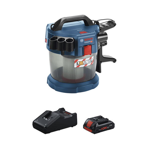 Bosch cordless vacuum cleaner GAS 18V-10 L + PC 18V 4.0 Ah + GAL 0.615.A50.07V