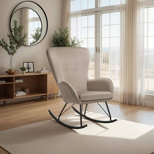 Schaukelstuhl Swing schwarz/beige