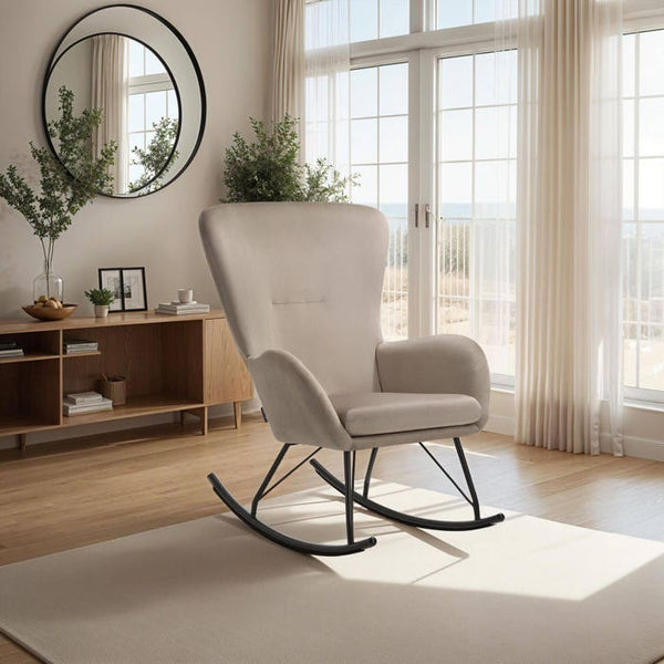 Schaukelstuhl Swing schwarz/beige