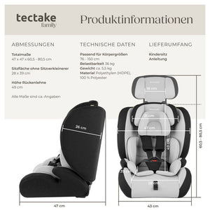 Autositz Sophie hellgrau/schwarz