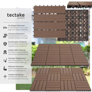 Terrassenfliesen Tegulas braun 22er Set