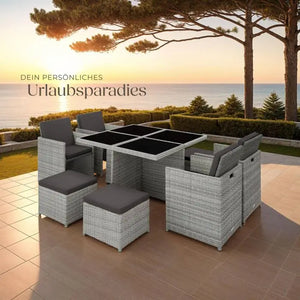 Aluminium Rattan Sitzgruppe Manhattan