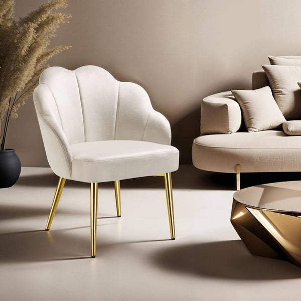 Cocktailsessel Hellen créme/gold 6er Set