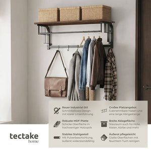 Hängegarderobe Westwood 66x30x27cm Industrial dunkelbraun