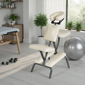 Massagestuhl aus Kunstleder beige