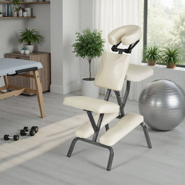 Massagestuhl aus Kunstleder beige