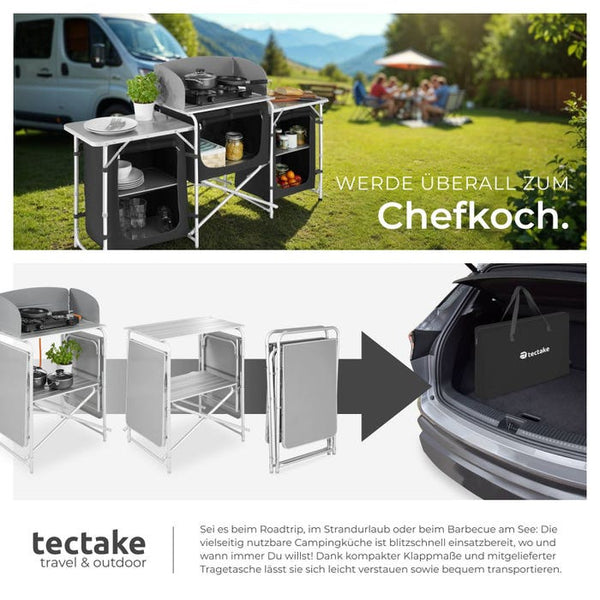Camping kitchen 172x52x104cm black