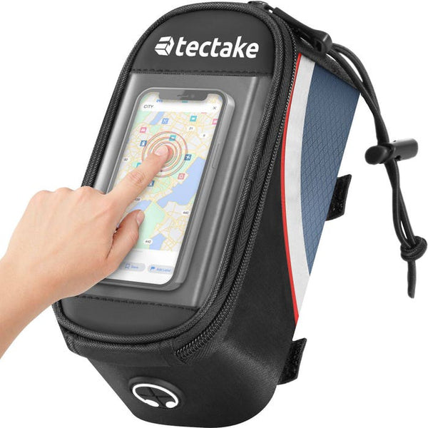 Set Fahrradtasche Georg und Fahrradrahmentasche schwarz/rot 20 x 9,5 x 10 cm