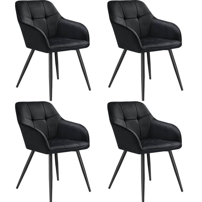 Esszimmerstuhl Marilyn schwarz/schwarz 4er Set