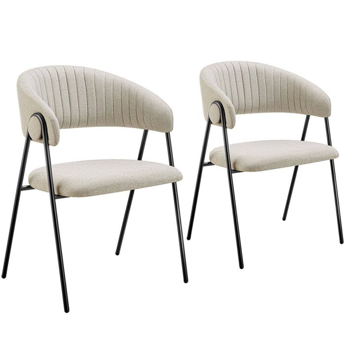 Fauteuil Bedano, gris-beige, lot de 2