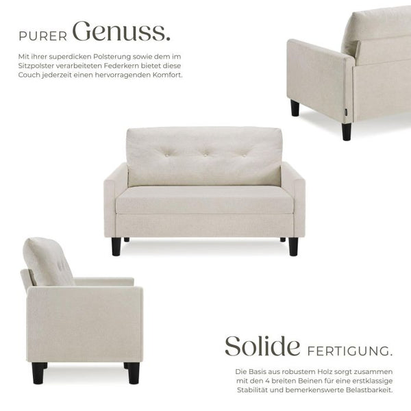 Sofa Viborg 2-Sitzer mit Federkern creme
