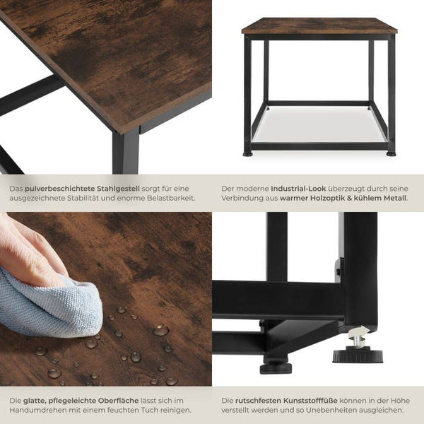 Couchtisch Lynch Industrial Holz dunkel, rustikal