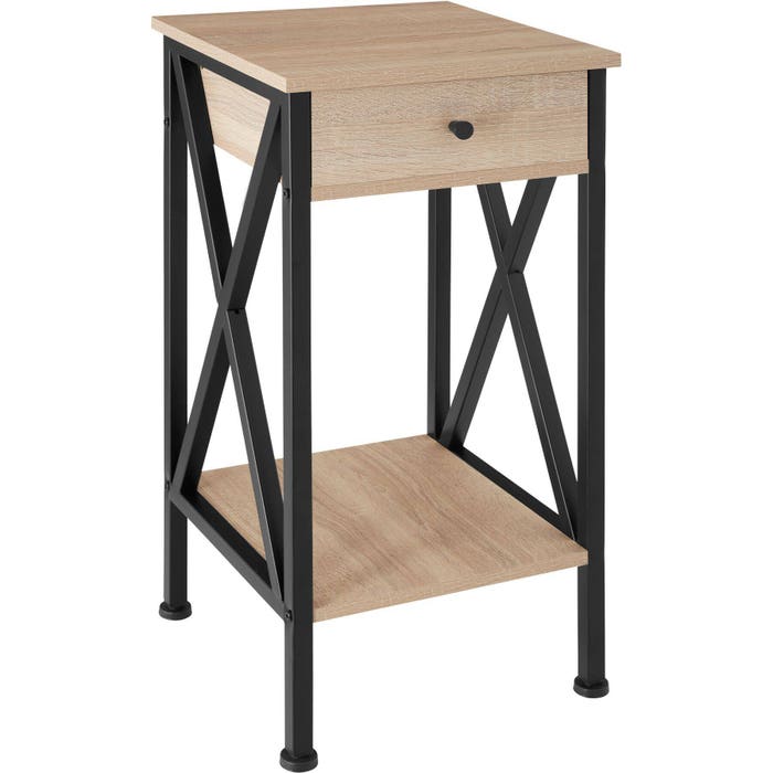 Beistelltisch Dayton 35x35x70,5cm Industrial Holz hell, Eiche Sonoma