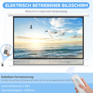 Beamer Leinwand motorisiert für Heimkino 16:9 120 Zoll weiss