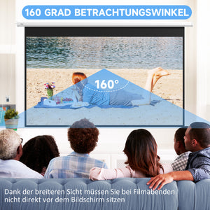Beamer Leinwand motorisiert für Heimkino 16:9 120 Zoll weiss