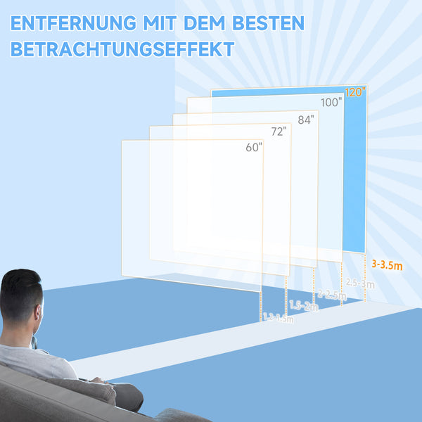 Beamer Leinwand motorisiert für Heimkino 16:9 120 Zoll weiss