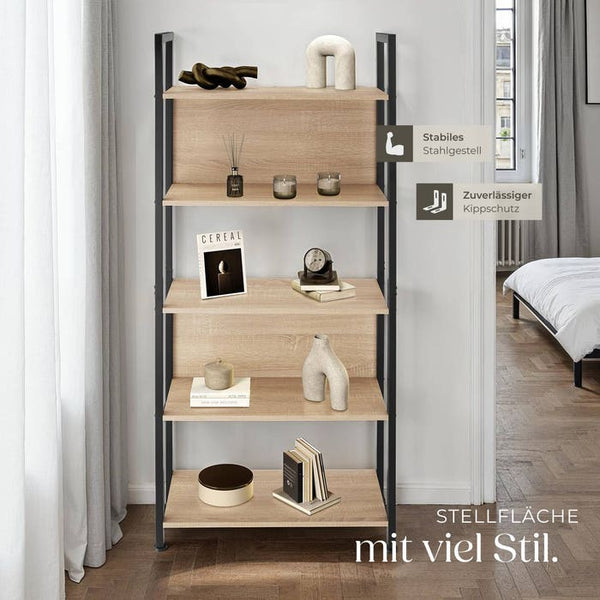 Scaffale Westport 62x24x165,5cm Legno chiaro industriale, rovere Sonoma