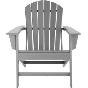 Gartenstuhl mit Fussablage im Adirondack-Design hellgrau