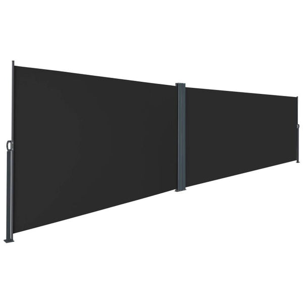 Doppel-Seitenmarkise schwarz 200 x 600 cm
