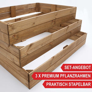 Beetrahmen Holz 3er Set stapelbar nachhaltig