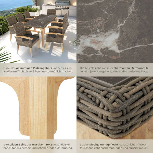 Rattan Tisch Foggia natur