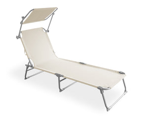 Liegestuhl Sonnenliege beige 2er Set