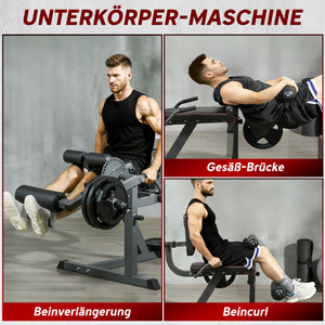 Beinstrecker Fitnessgerät verstellbar mit Rückenlehne für Zuhause