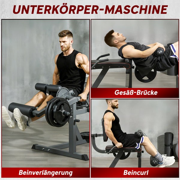 Beinstrecker Fitnessgerät verstellbar mit Rückenlehne für Zuhause
