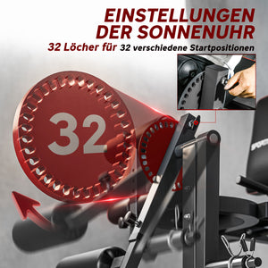 Beinstrecker Fitnessgerät verstellbar mit Rückenlehne für Zuhause