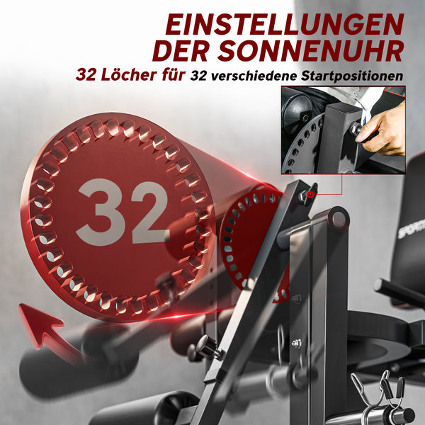 Beinstrecker Fitnessgerät verstellbar mit Rückenlehne für Zuhause