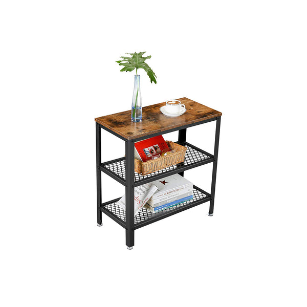 Beistelltisch Ablagetisch mit 2 Gitterablagen IndustrialVIBE