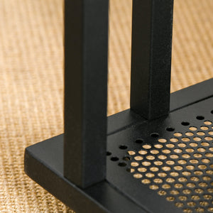 Beistelltisch C-Form rollbar Schwarz-Braun