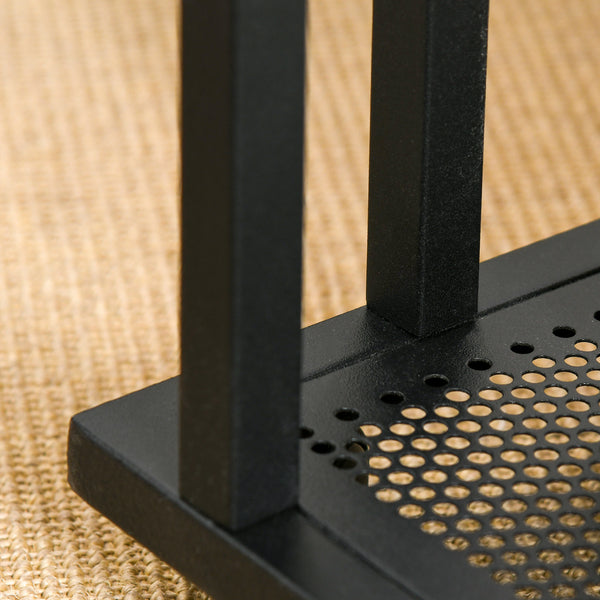 Beistelltisch C-Form rollbar Schwarz-Braun