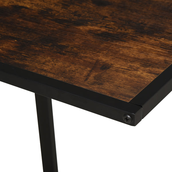 Beistelltisch Couchtisch C-Form Rustikal Braun-Schwarz
