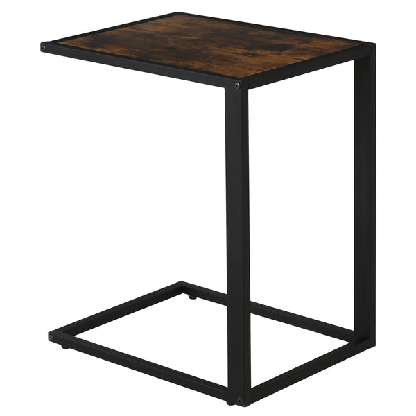 Beistelltisch Couchtisch C-Form Rustikal Braun-Schwarz