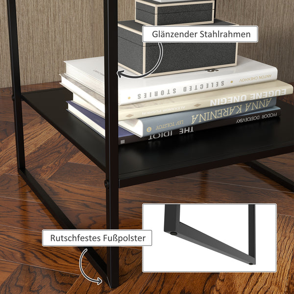 Beistelltisch Couchtisch mit Ablage Schwarz