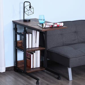 Beistelltisch Couchtisch mit Rollen Schwarz-Braun