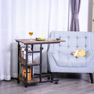 Beistelltisch Couchtisch mit Rollen Schwarz-Braun